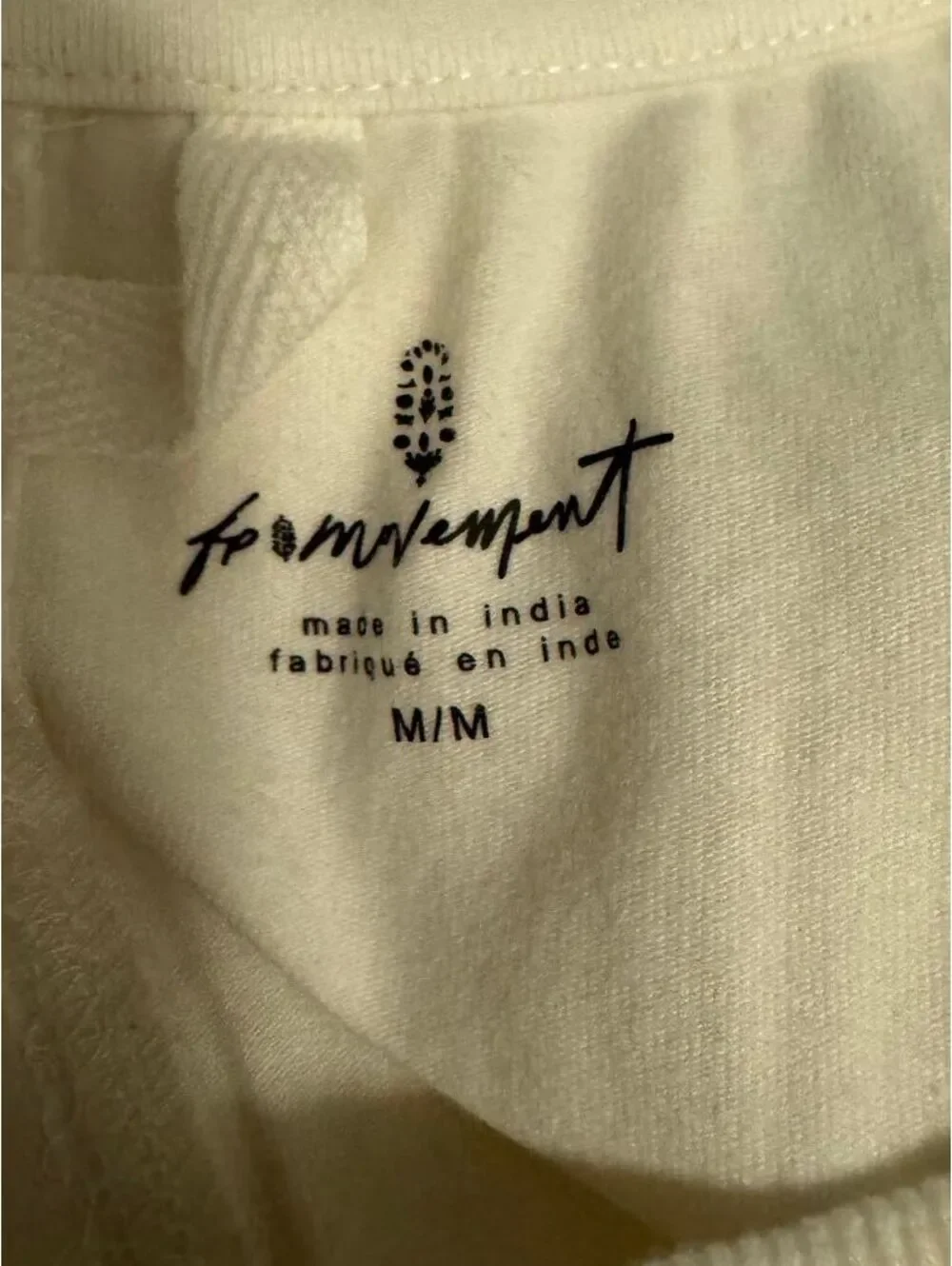 Free People Women's Movement Tee Shirt White Ruched Drawstring Tops Size M NWT